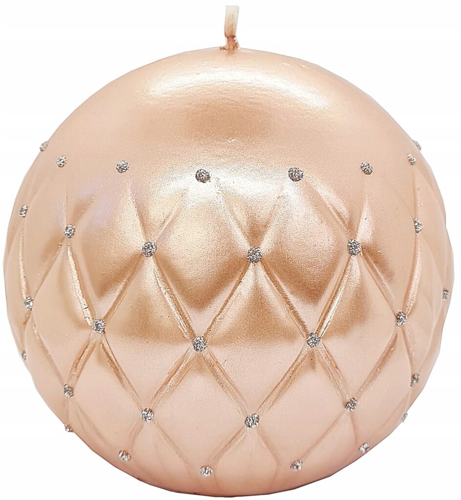 Świeca Florencja kula 12 cm  Rose Gold
