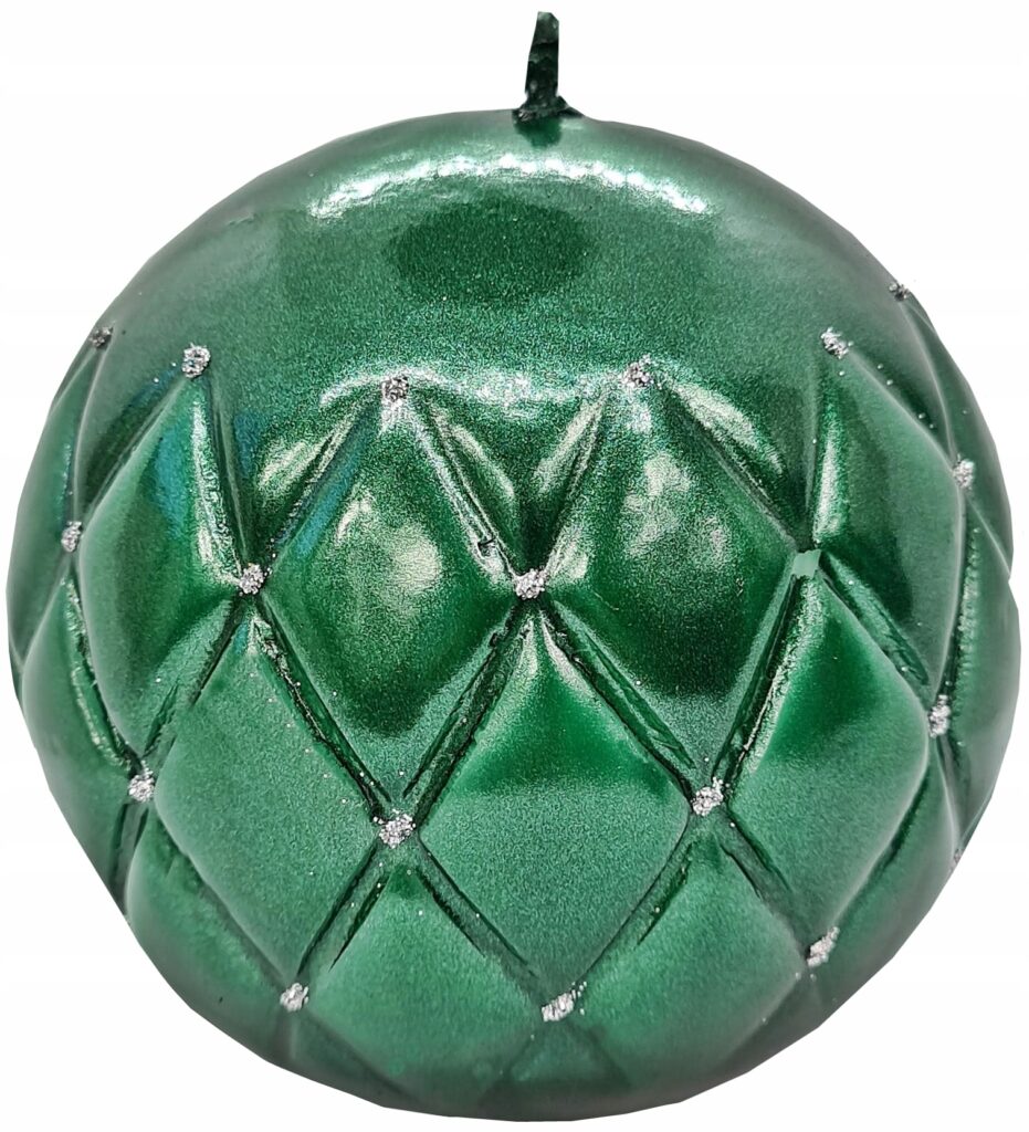 Świeca Florencja  kula 10cm zielona