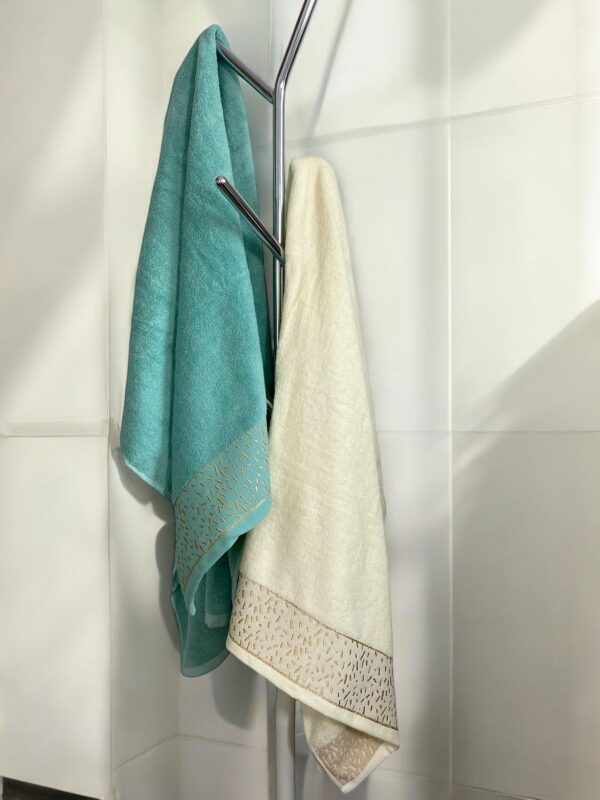 Zestaw ręczników Flo Gold 140x70 krem mięta - obrazek 6