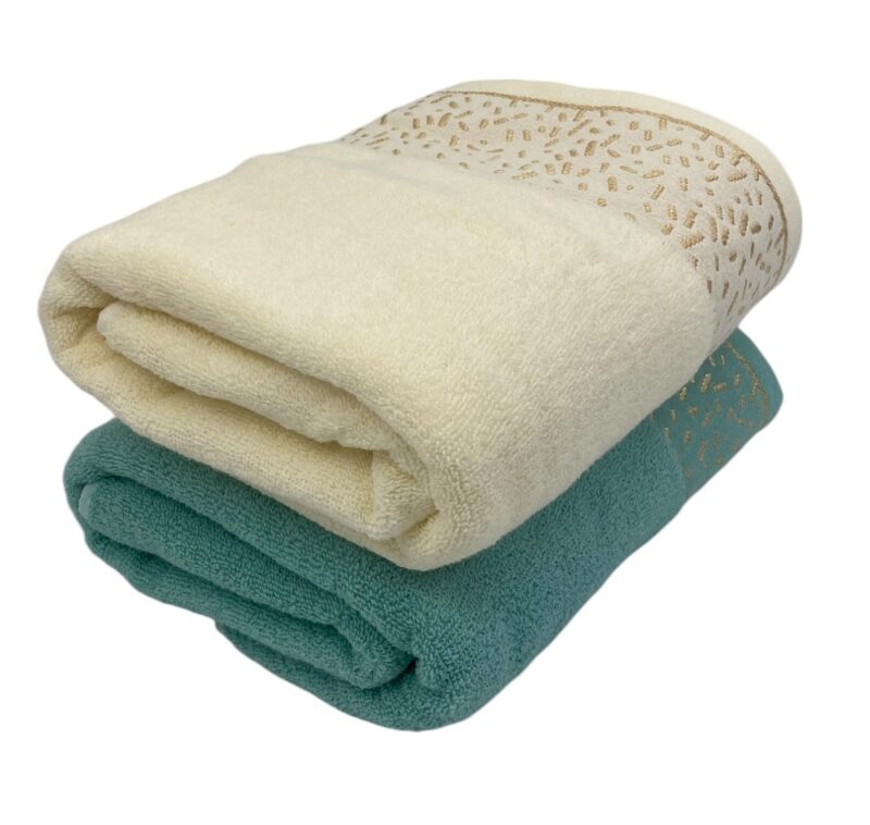 Zestaw ręczników Flo Gold 140x70 krem mięta - obrazek 4