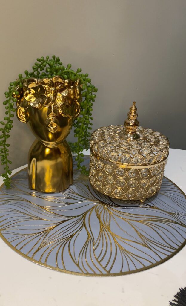 PODKŁADKA OKRĄGŁA P13 SZARO-ZŁOTA - obrazek 3