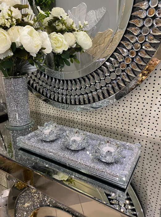 TACA SZKLANA PROSTOKĄTNA SREBRNA GLAMOUR - obrazek 8