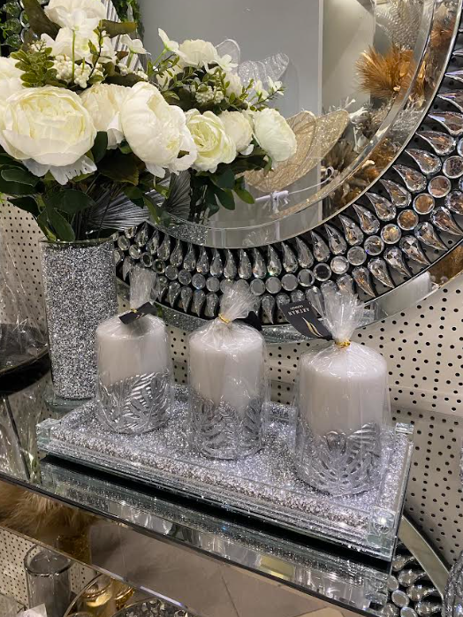 TACA SZKLANA PROSTOKĄTNA SREBRNA GLAMOUR - obrazek 10