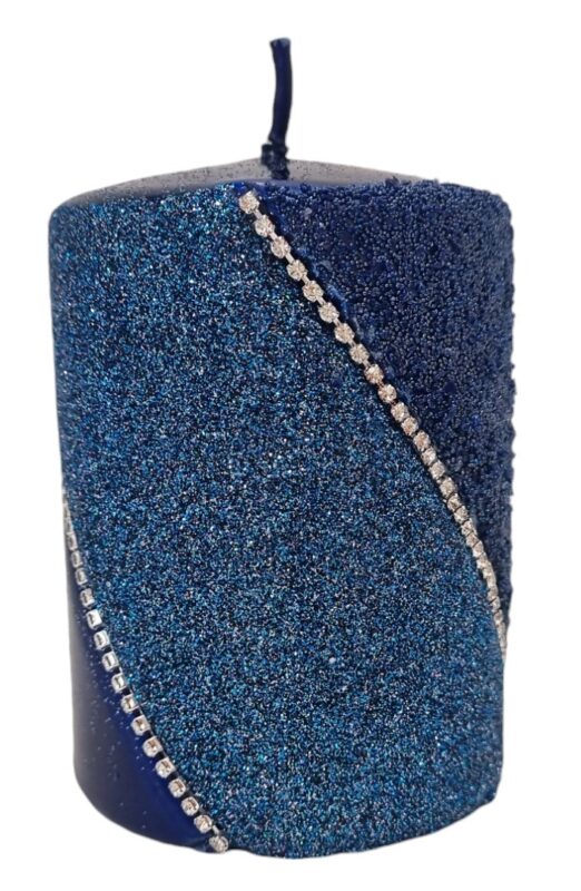 Świeca walec BOLERO 10cm granatowa