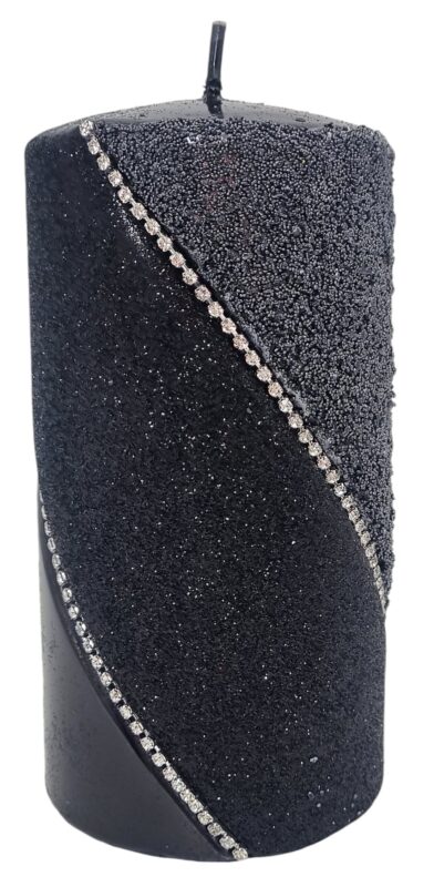 Świeca walec BOLERO 14cm czarna