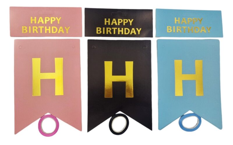 Girlanda Happy Birthday niebieska - obrazek 5