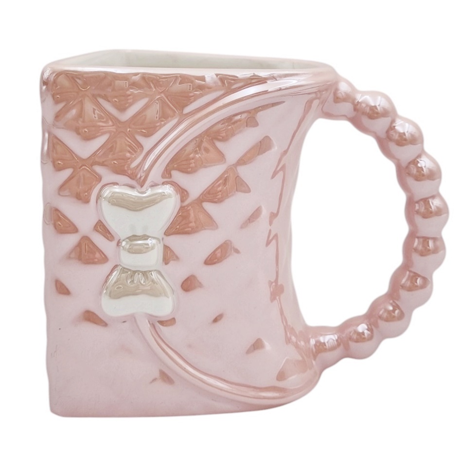 KUBEK TOREBKA 8064 360ML PUDROWY RÓŻ