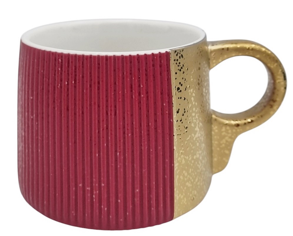 KUBEK PRĄŻKOWANY 8062 400ML BORDOWY