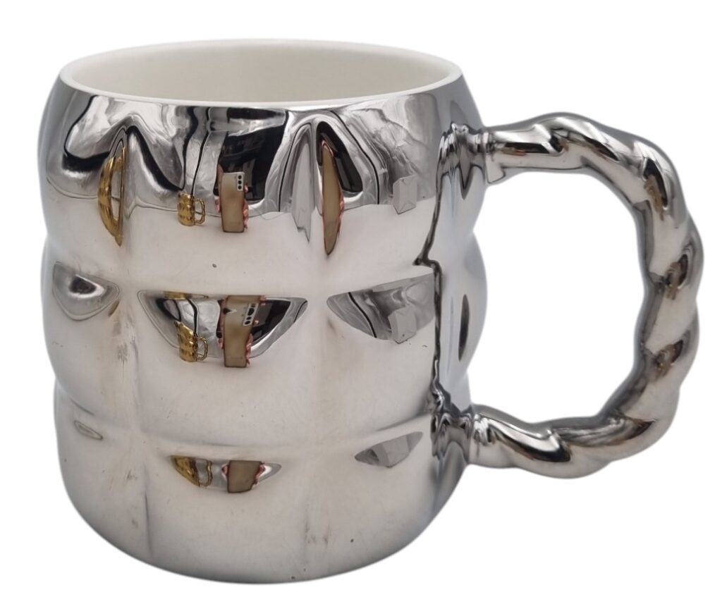 KUBEK PIKOWANY 8066 350ML SREBNY