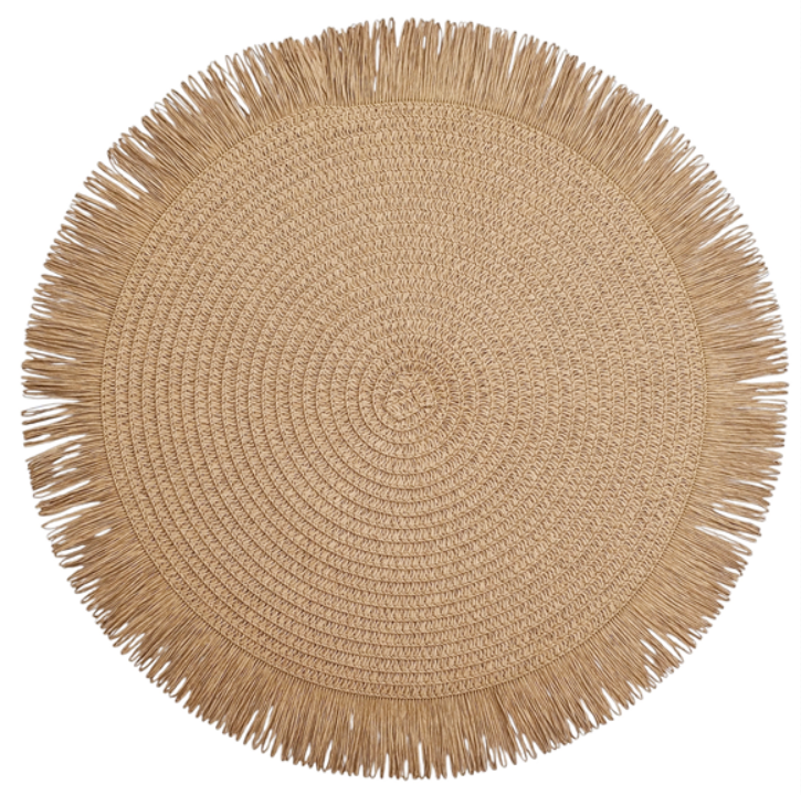 PODKŁADKA BOHO P24 BRĄZOWA Z FRĘDZLAMI