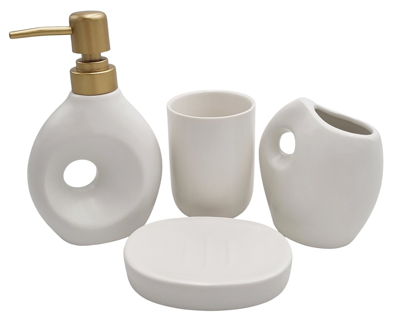 ZESTAW ŁAZIENKOWY 2477 BOHO BIAŁY gładki