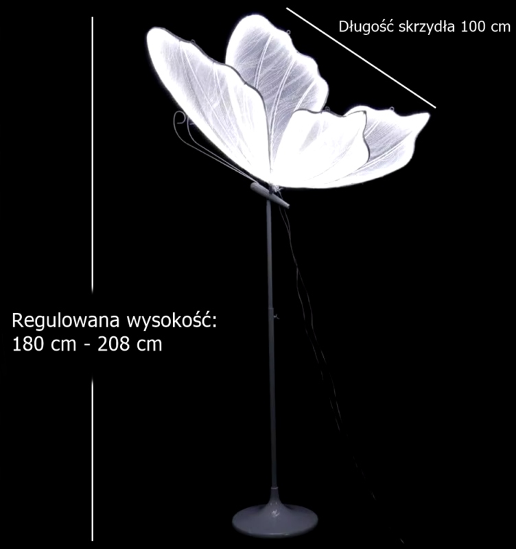 Motyl LED 100 cm Regulowana wysokość 180 cm – 208 cm barwa zimna