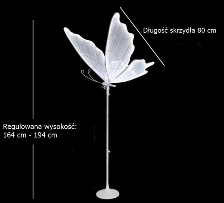 Motyl LED 80 cm regulowana wysokość 164 cm – 194 cm barwa zimna