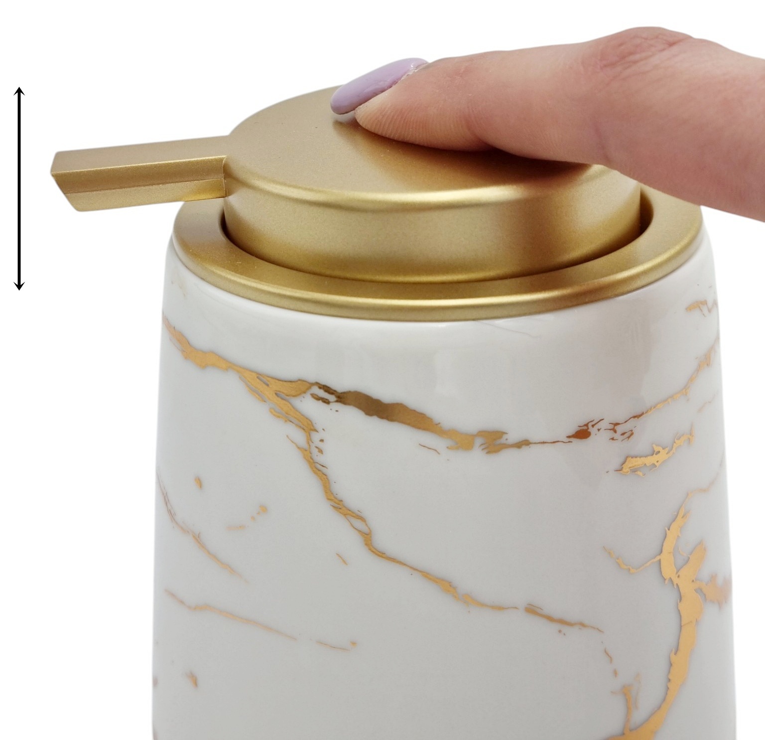DOZOWNIK NA MYDŁO W PŁYNIE 2441 BIAŁY MARMUR 350ML - obrazek 5