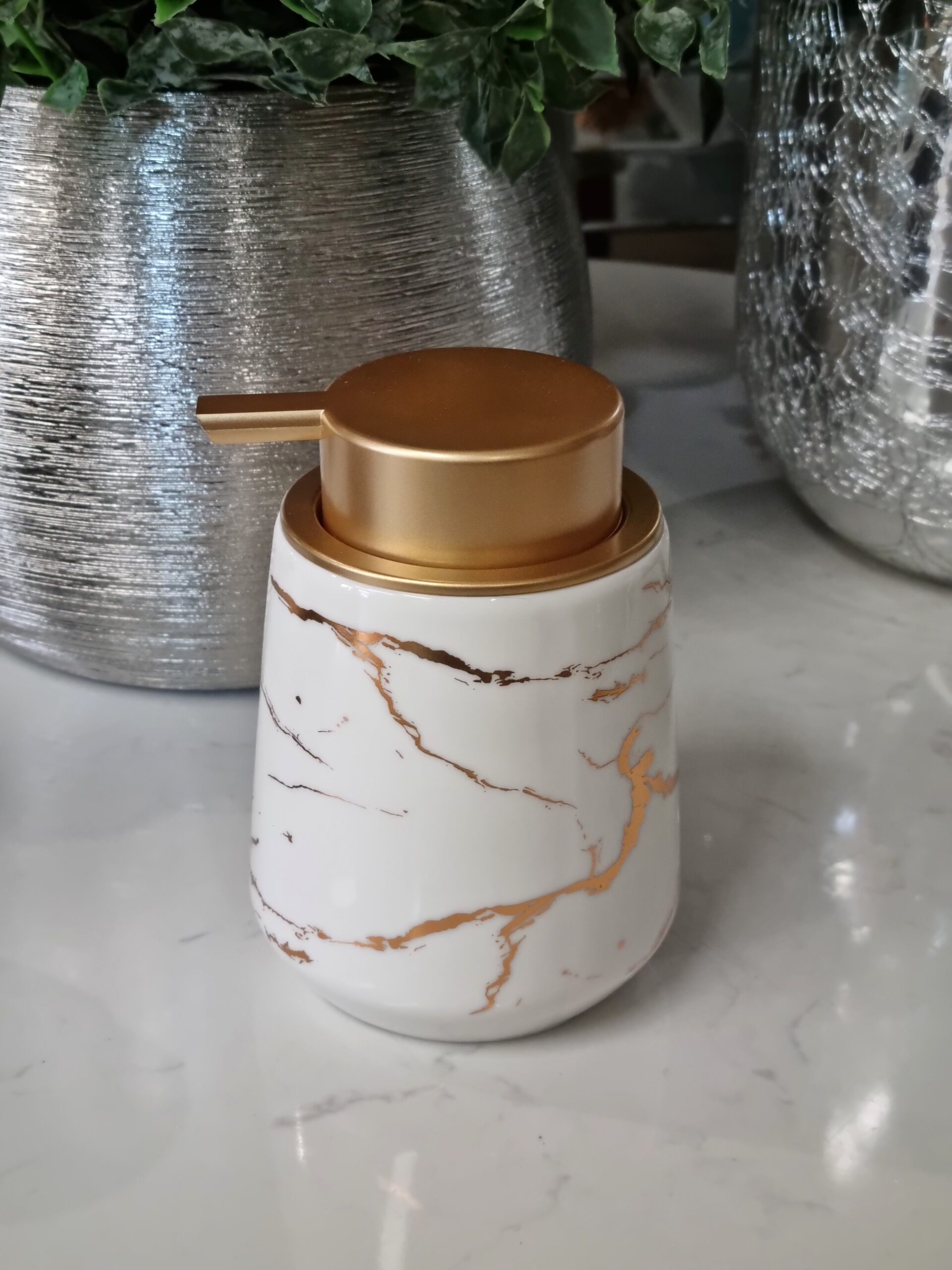 DOZOWNIK NA MYDŁO W PŁYNIE 2441 BIAŁY MARMUR 350ML - obrazek 8