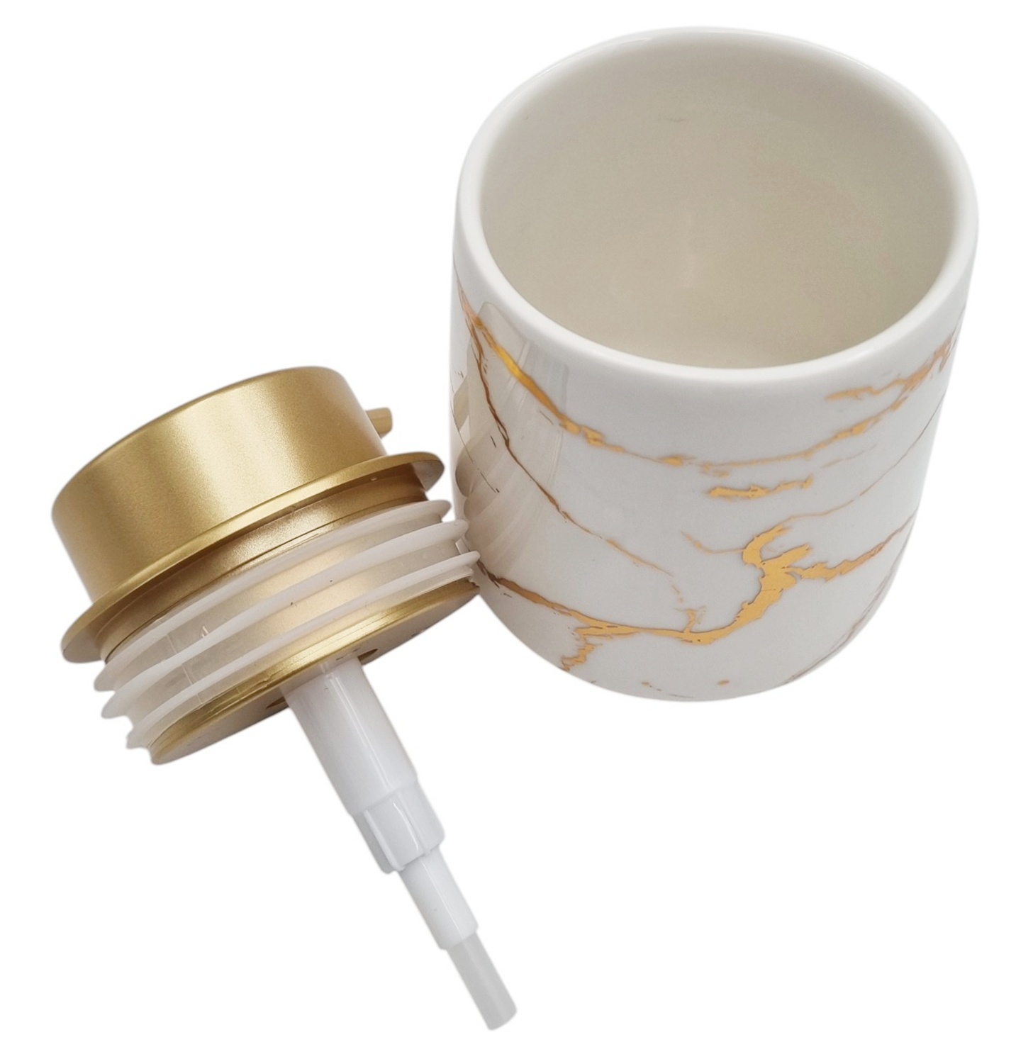 DOZOWNIK NA MYDŁO W PŁYNIE 2441 BIAŁY MARMUR 350ML - obrazek 3